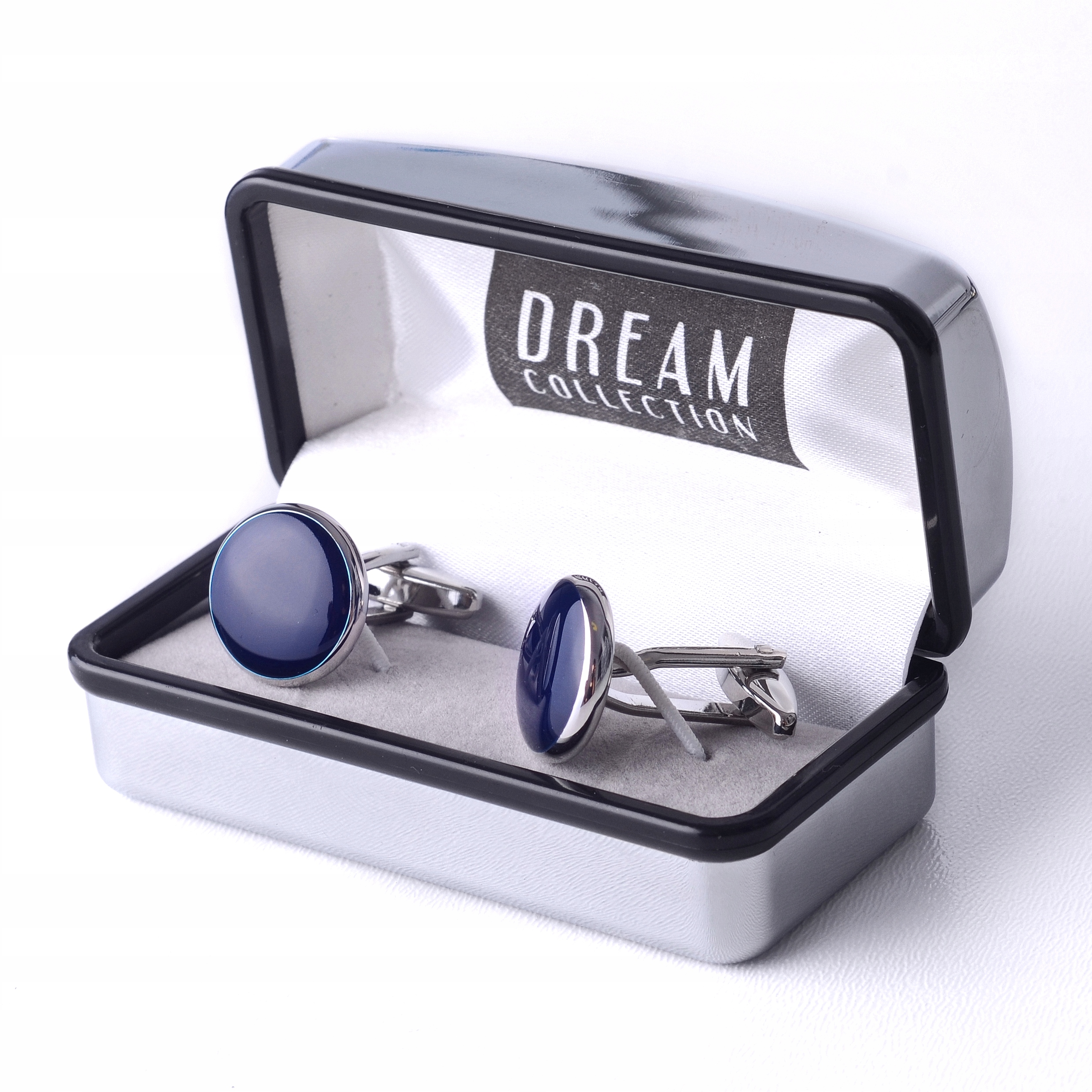 ++ Navy Blue Round Round Cufflinks Soraya ++