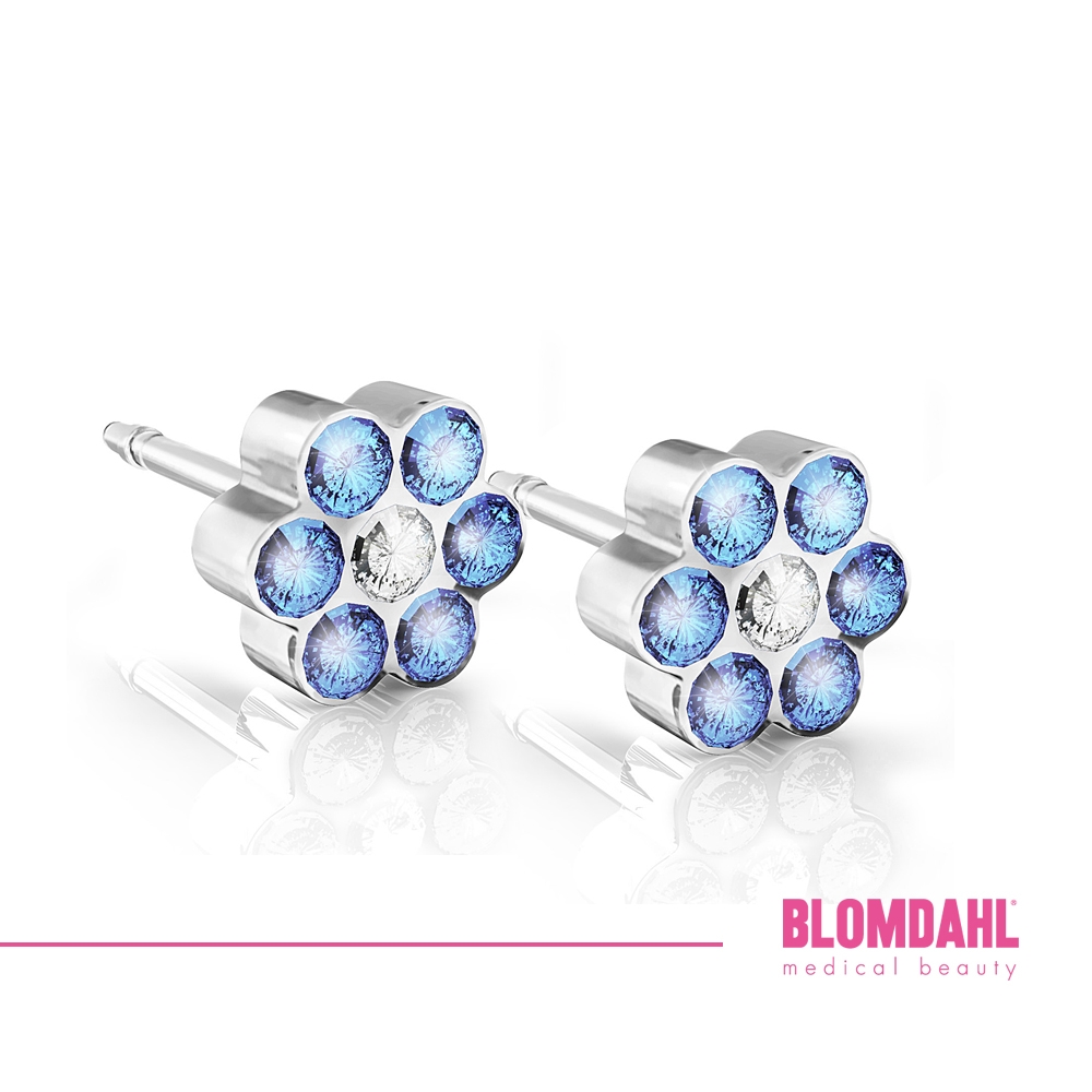 Hypoalergénne 5 mm náušnice Blomdhl Daisy Sapphire