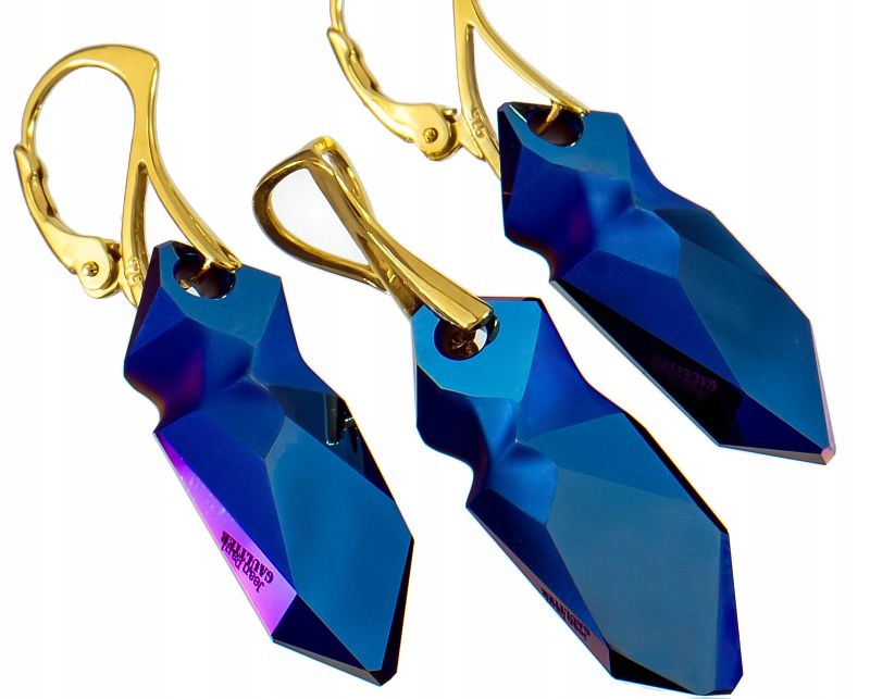 Hit Crystals nastavte modré gaultier zlaté striebro