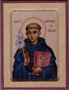 Ikona. Svätý Antoni z Padua.