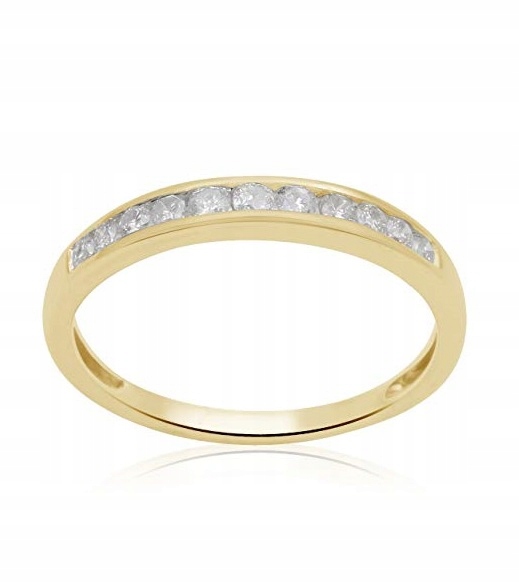 Prsteň JEWELILI s kamienkami, veľkosť 17,4 mm GOLD 750