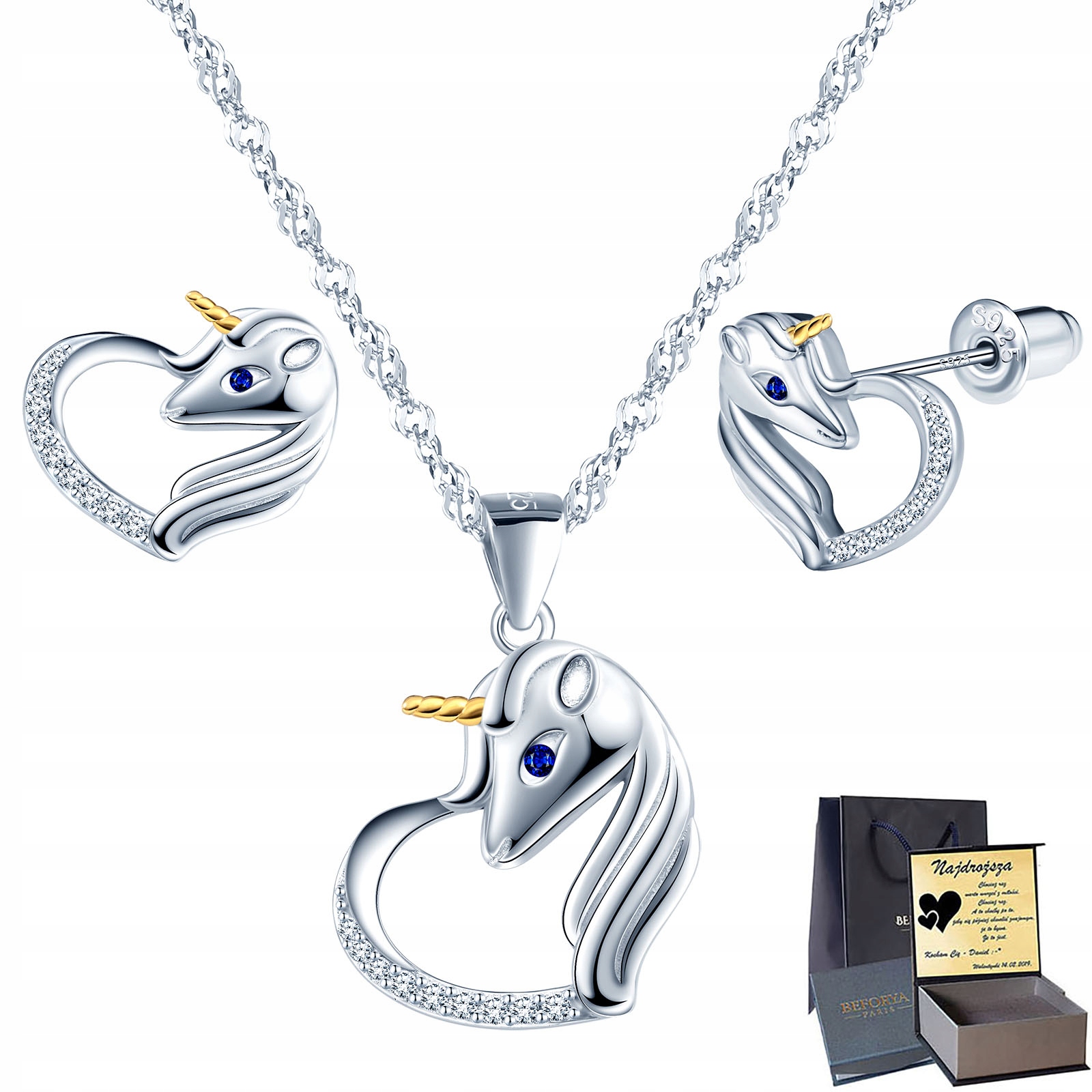 Unicorn Silver sada zirkónových strieborných 925 cr