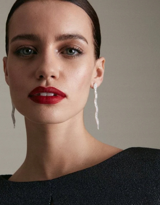 Karen Millen Dámske strieborné náušnice # yff