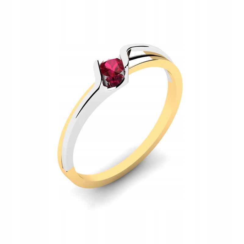 KLASICKÝ RUBY ZLATÝ PRSTEN 14KR