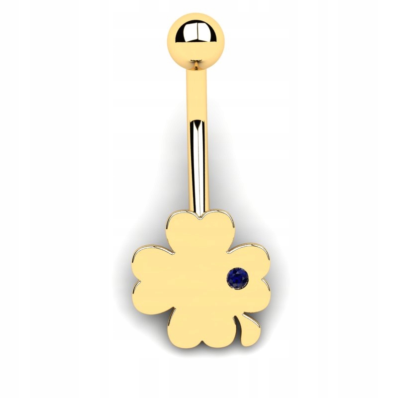 ZLATÝ CLOVER NÁUŠNICE S SAPPHIRE 14KR