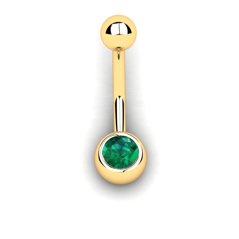 ZLATÝ KAPUCNÝ NÁUŠNICU S EMERALD ZIRCONIA