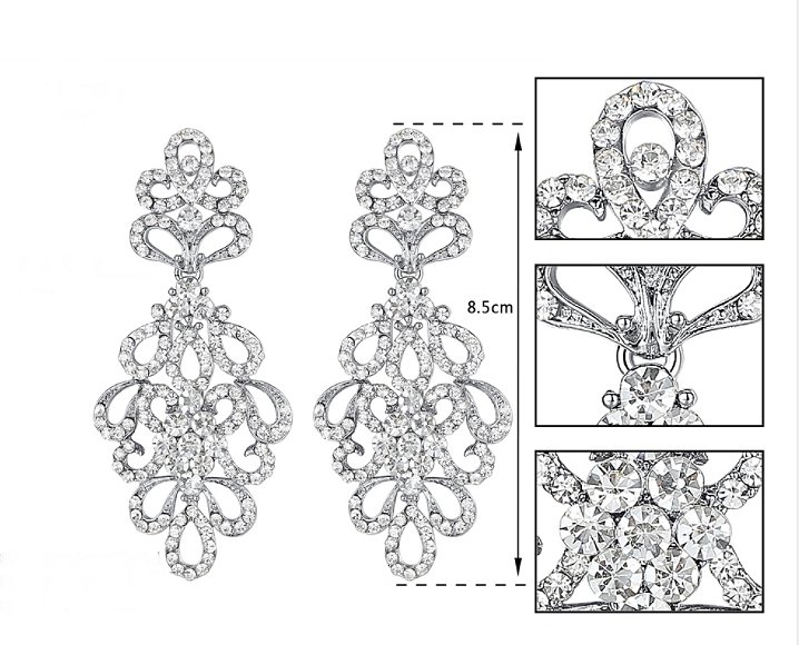 STRIEBORNÉ SVADOBNÉ NÁUŠNICE S HIT ZIRKÓNIE
