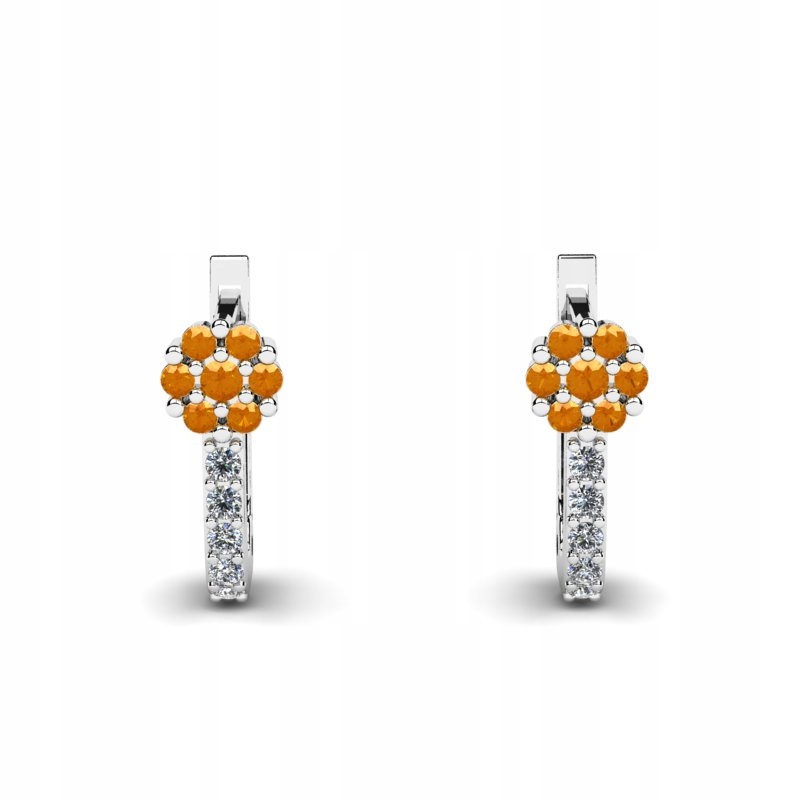 Náušnice biele citrónové zlato a diamanty 0,26ct