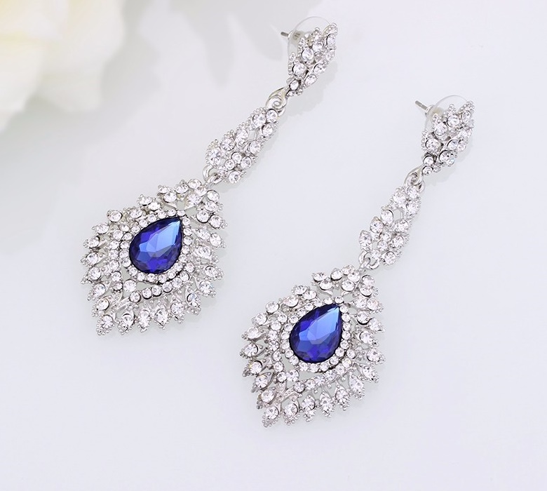 NÁUŠNICE ZIRCONIA DIAMOND, modré