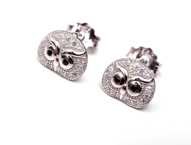 DETSKÉ NÁUŠNICE SOVY SWAROVSKI SOVA STERLING STRIEBORNÁ 925