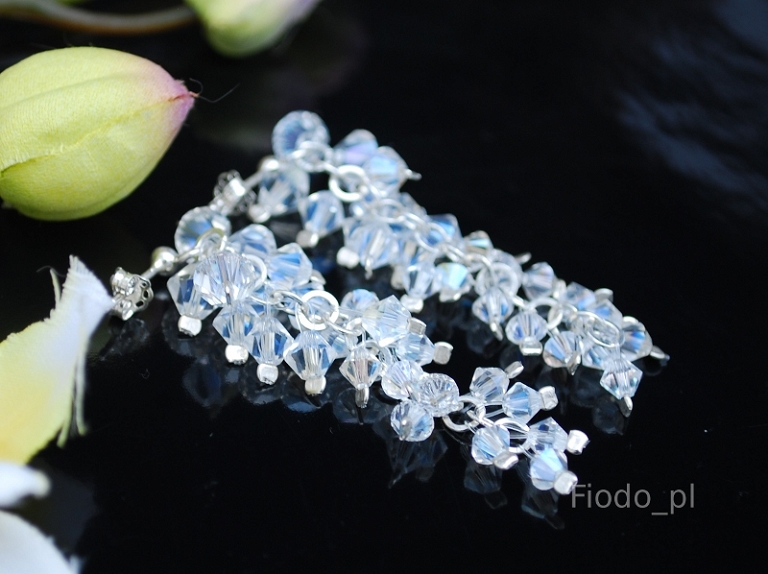 SVADOBNÉ NÁUŠNICE TROPNÉ HROZNO SWAROVSKI