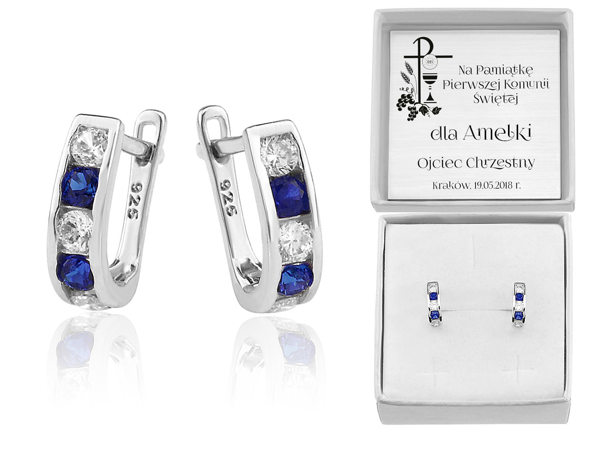 ROZMRAZOVANÉ NÁUŠNICE SAPPHIRE COMMUNION 925 RYBÍRSTVO