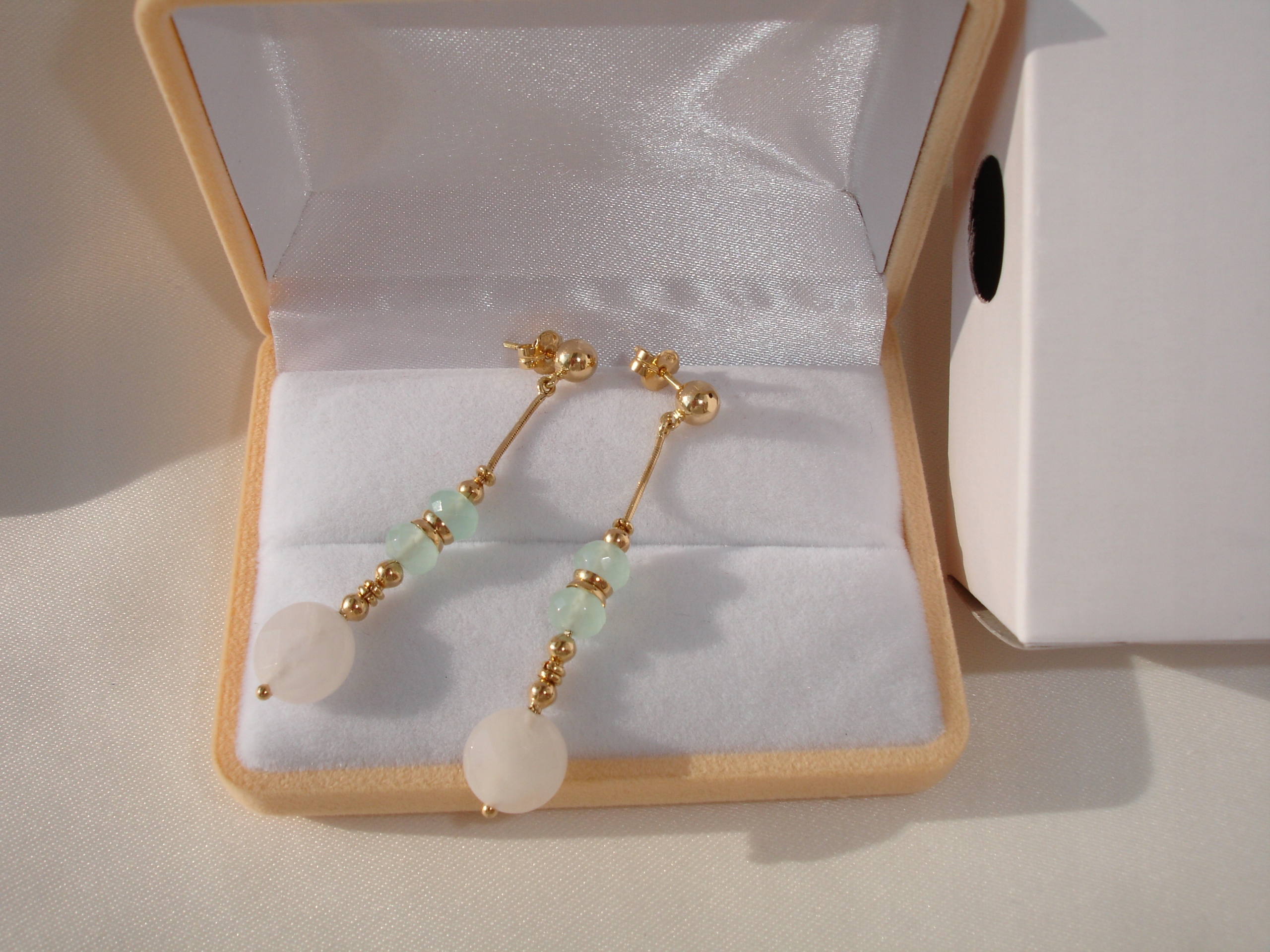 Náušnice Sogni d'Oro Quartz Chalcedon Pln 14K PR.585