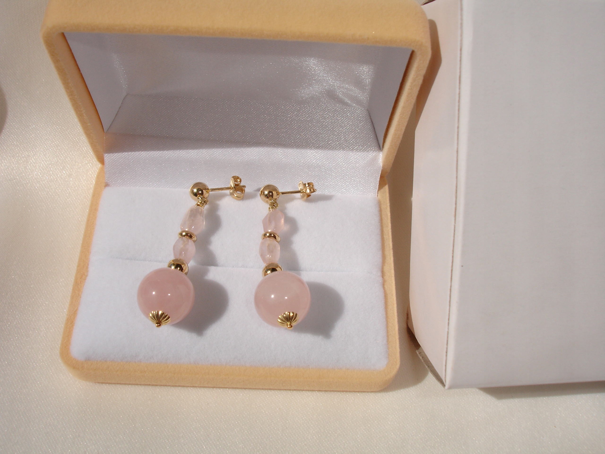 Náušnice Sogni d'Oro Quartz Pink Gold 14k Pr.585