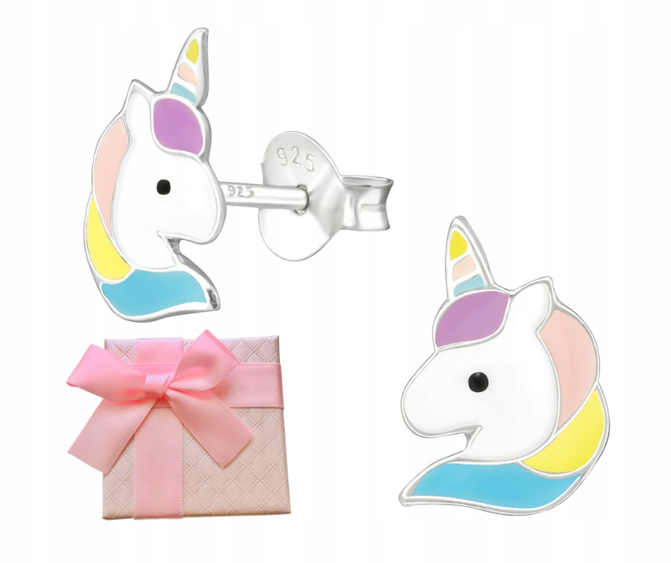 Unicorn Silver náušnice pre dieťa