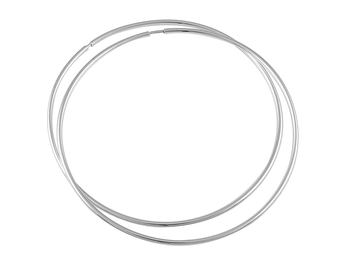 Strieborné náušnice kolesá 80 mm rhodium -rhodium striebro
