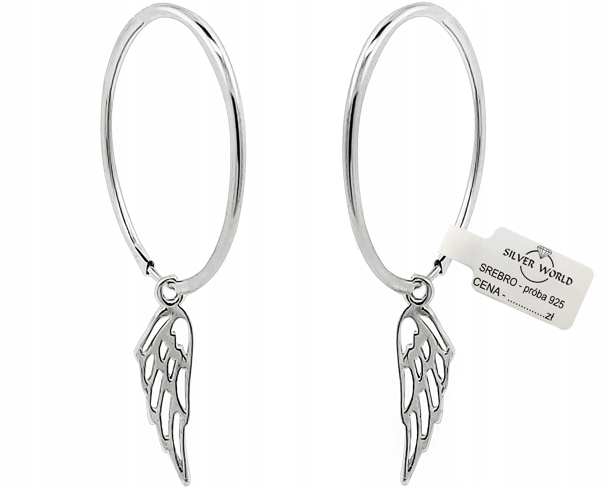 Strieborné náušnice kolesá 925 z anjelského krídla