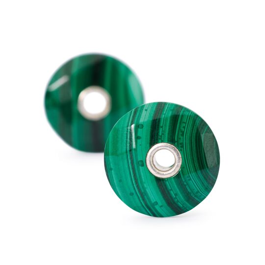 Trollbeads malachit, náušnice