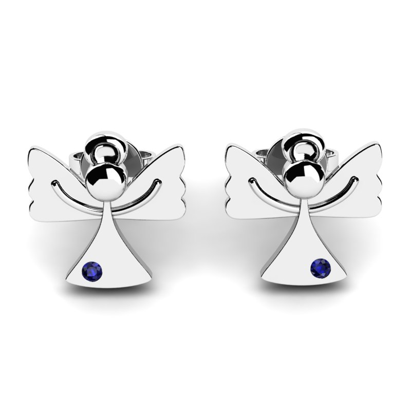 ANGELS BIELE ZLATÉ NÁUŠNICE S SAPPHIRE