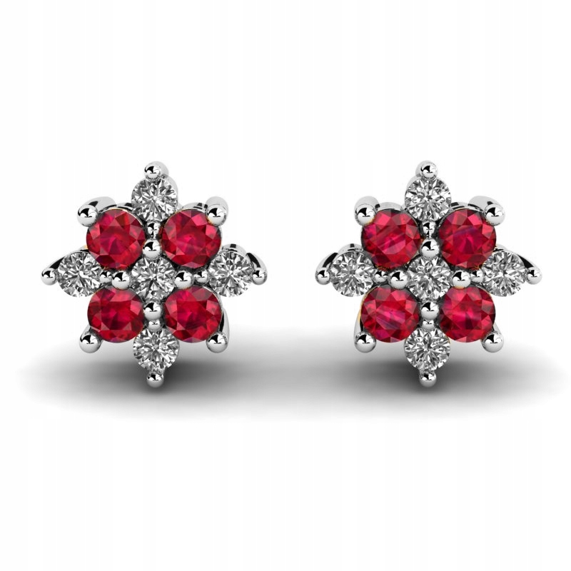 BIELE ZLATÉ NÁUŠNICE RUBY STARS
