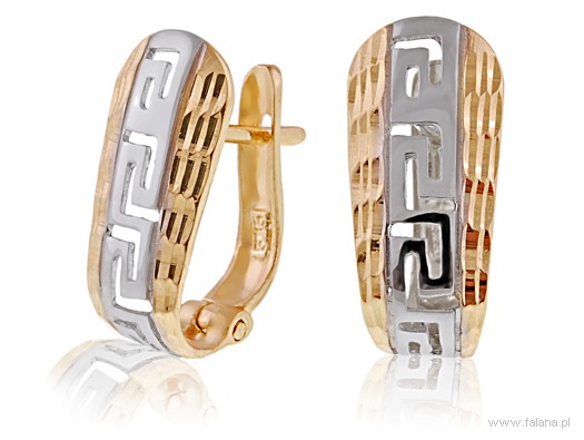 Náušnice ZAP English Greek Pattern Gold 585 GK110