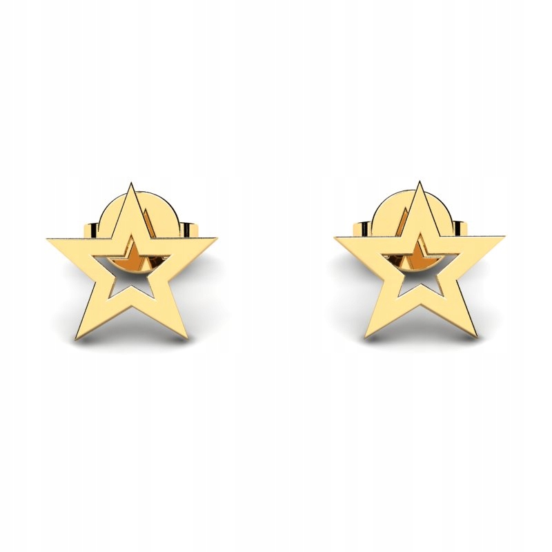MALÉ GLOSSY STARS ZLATÉ NÁUŠNICE 14KR