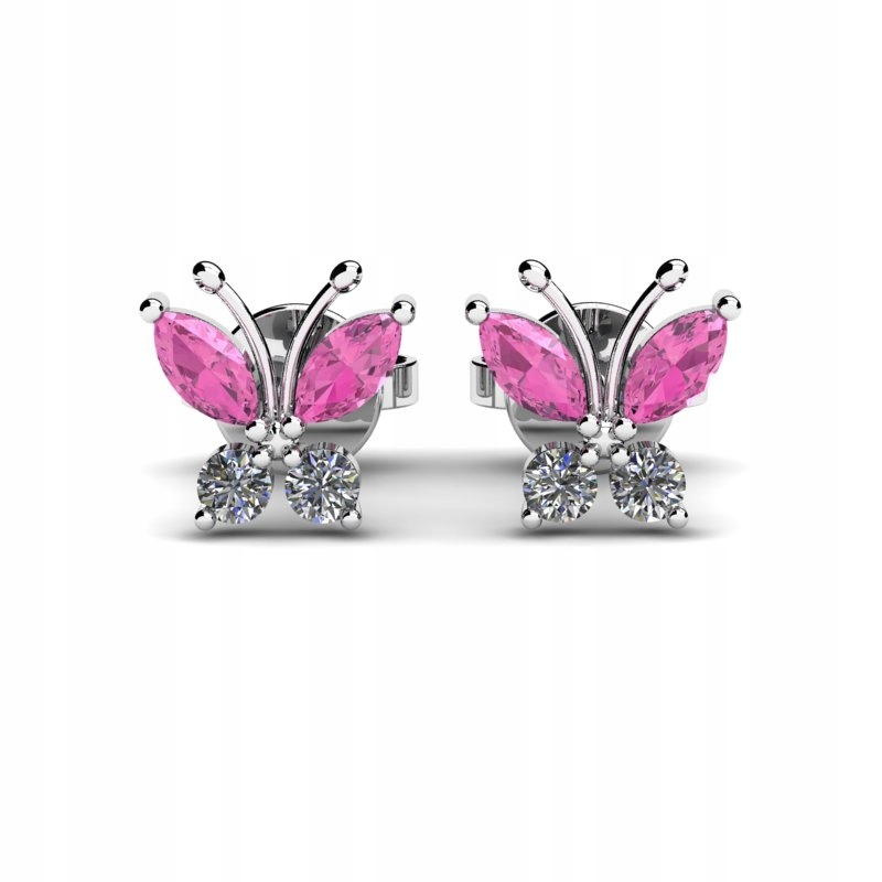 HELLO KITTY ZLATÉ MOTÝĽOVÉ NÁUŠNICE 14KARAT
