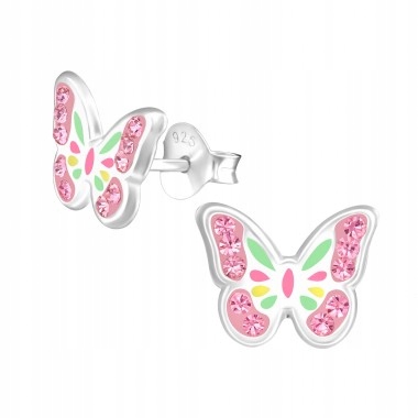 Detské strieborné náušnice darček BUTTERFLY 153