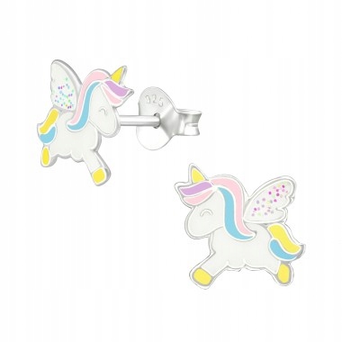 NÁUŠNICE dievčatko SILVER UNICORNS darček