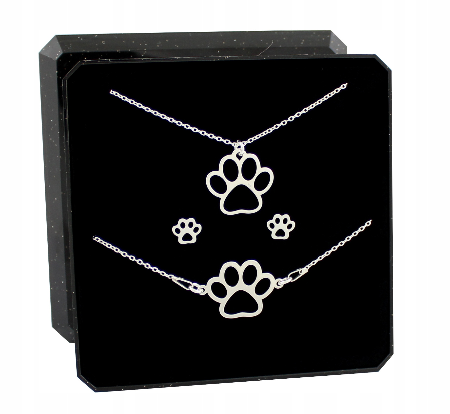 Sada strieborných šperkov labky Paw Dog