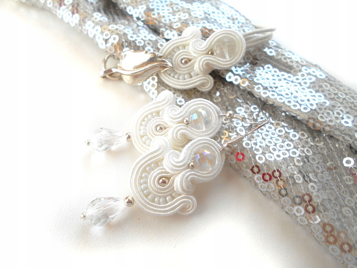 Sada soutache svadobných bielych remesiel
