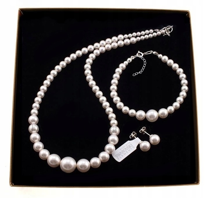 SADA S KR. SWAROVSKI PERLY BIELA STRIEBORNÁ 925