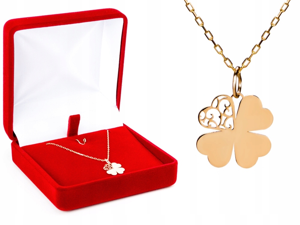 Sada zlatých reťazcov s Clover 50 cm 585