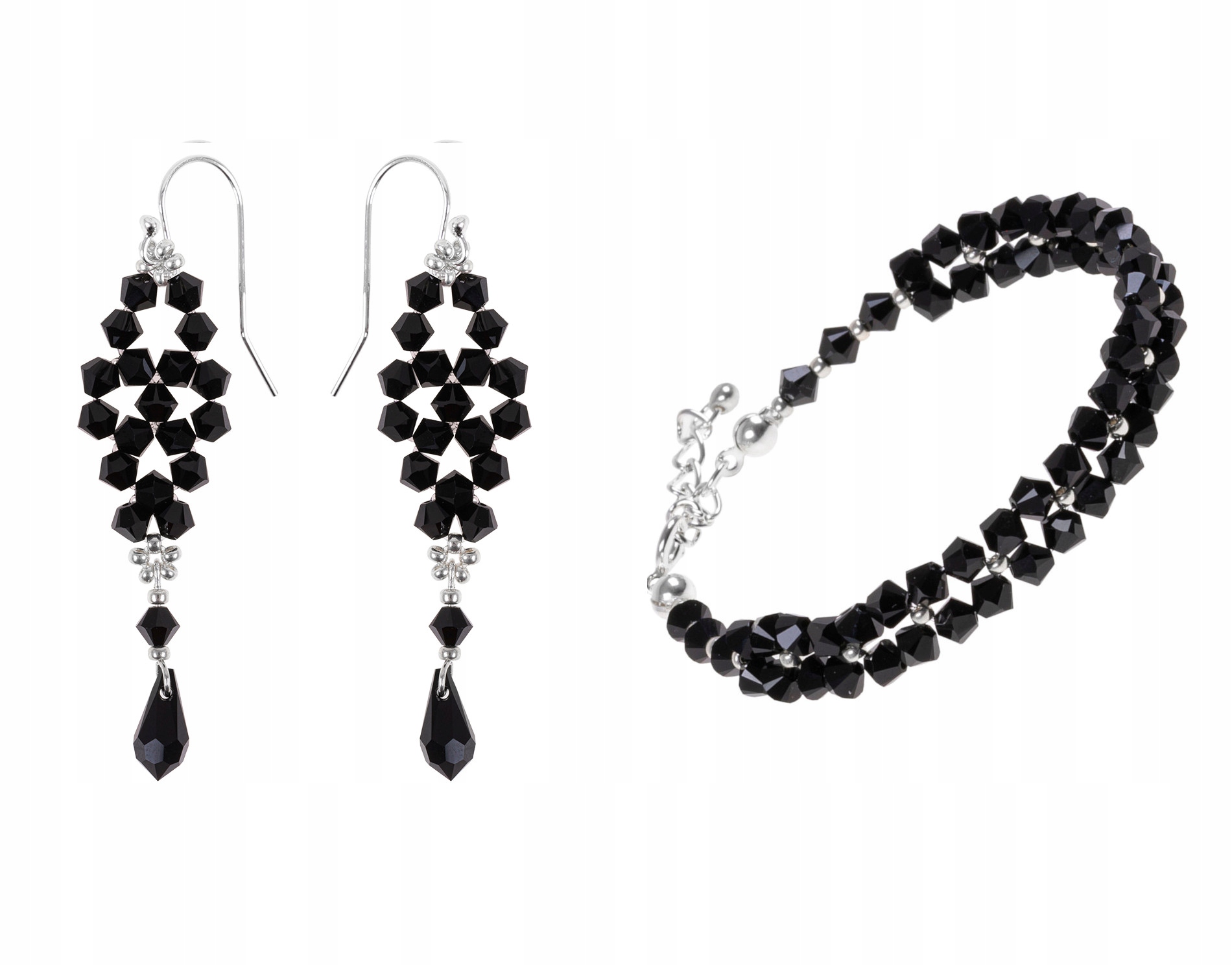 SADA na svadobnú čiernu svadobnú svadbu SWAROVSKI 925