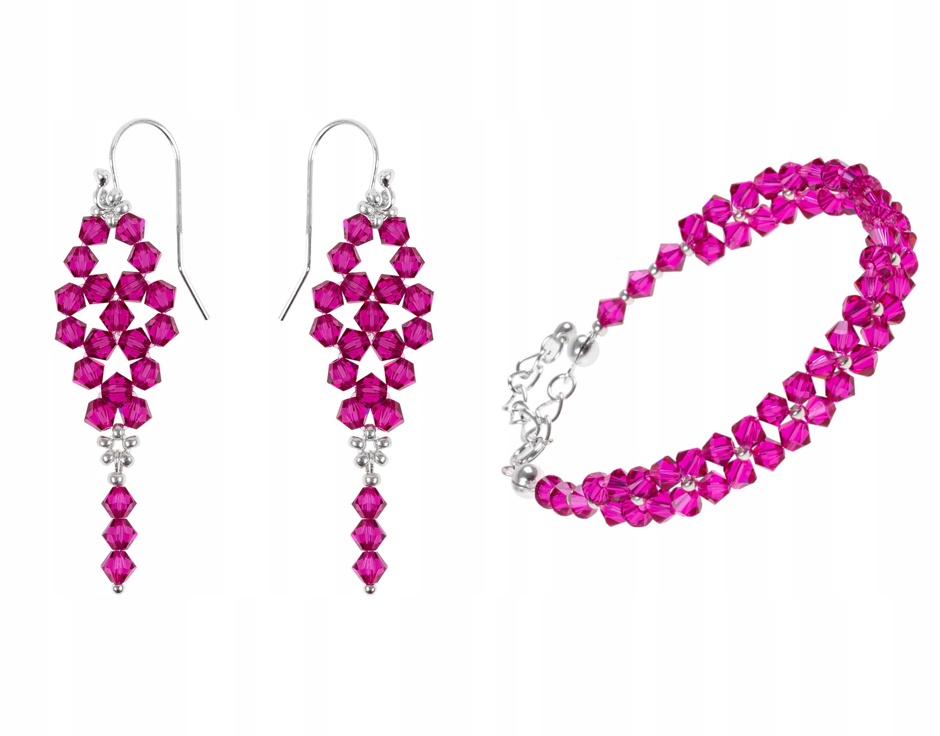 Svadobná sada SWAROVSKI fuchsiová ružová