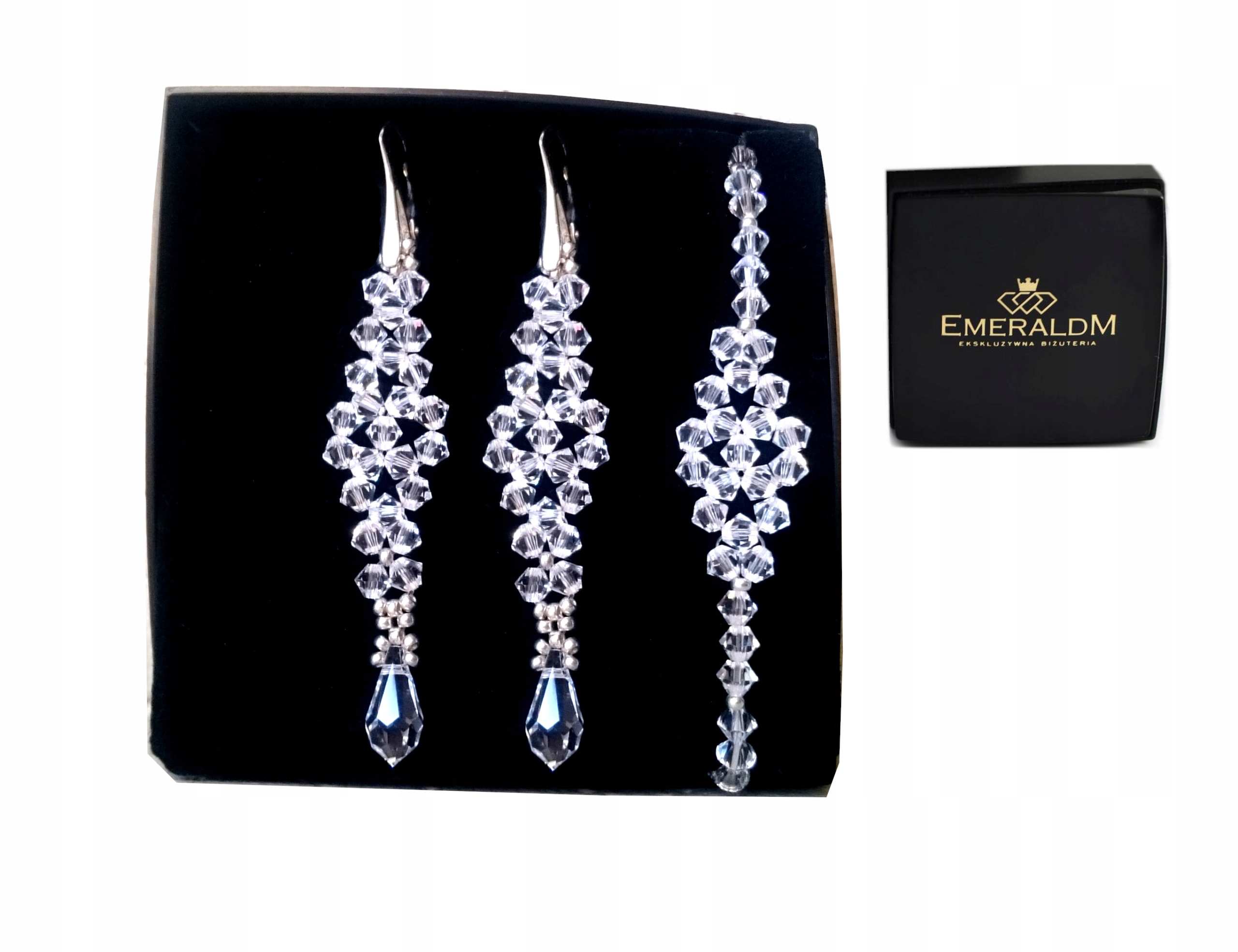 Svadobná sada SWAROVSKI, dlhé anglické NÁUŠNICE