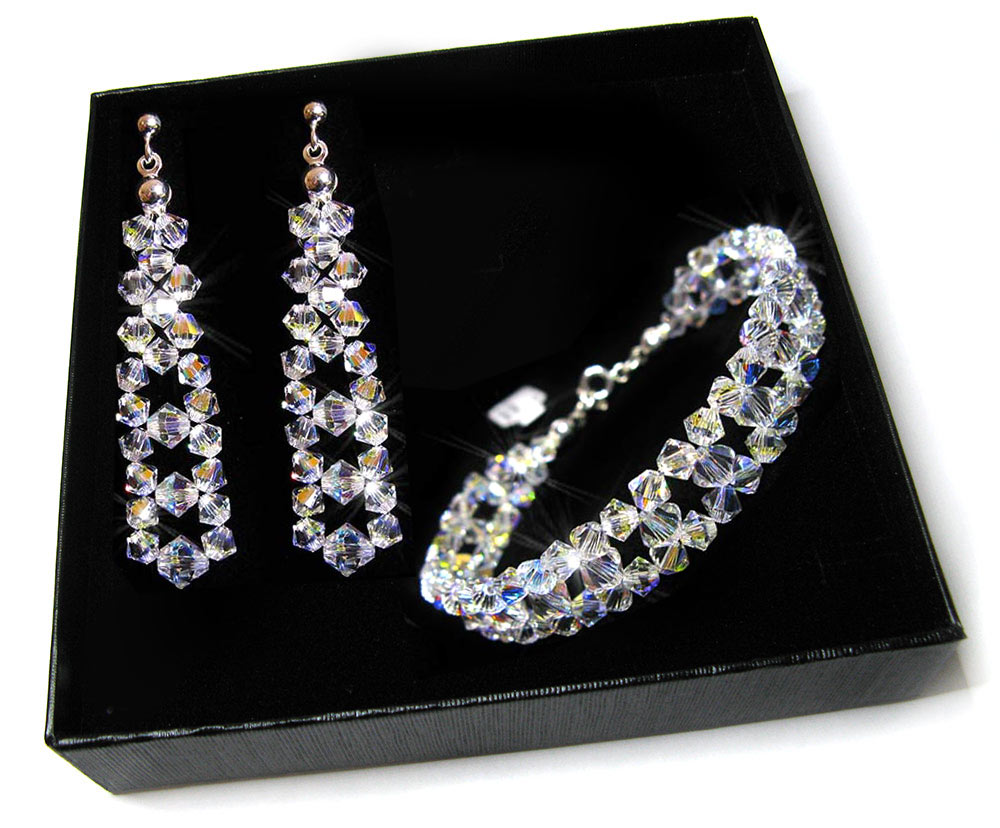 Svadobná sada SWAROVSKI Elements CRYSTAL AB 100
