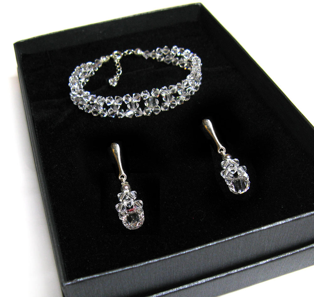 Svadobná SADA s kryštálmi Swarovski 404 KLIPOV
