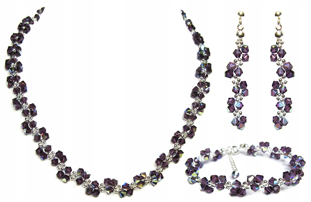 Svadobná sada s kryštálmi Swarovski Amethyst AB