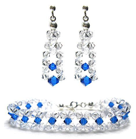 Svadobná sada vyrobená z krištáľov Swarovski CR Blue