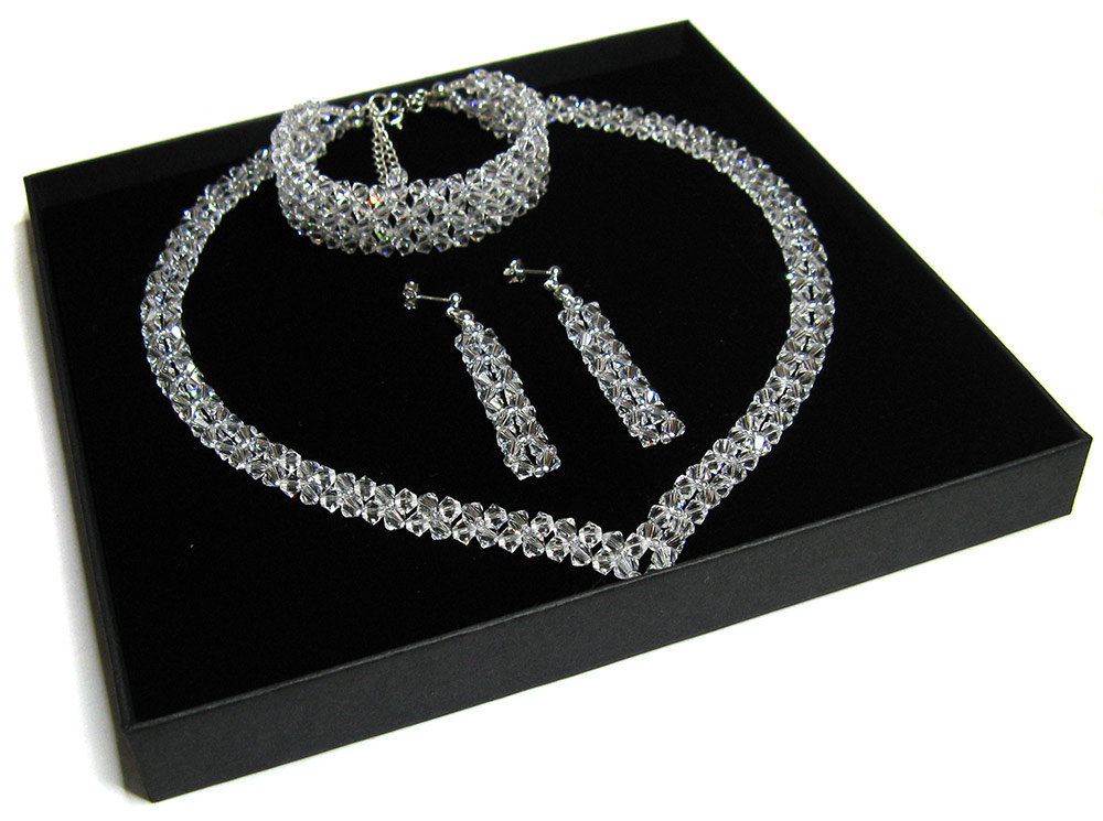 Svadobná sada s kryštálmi Swarovski CRYSTAL 410