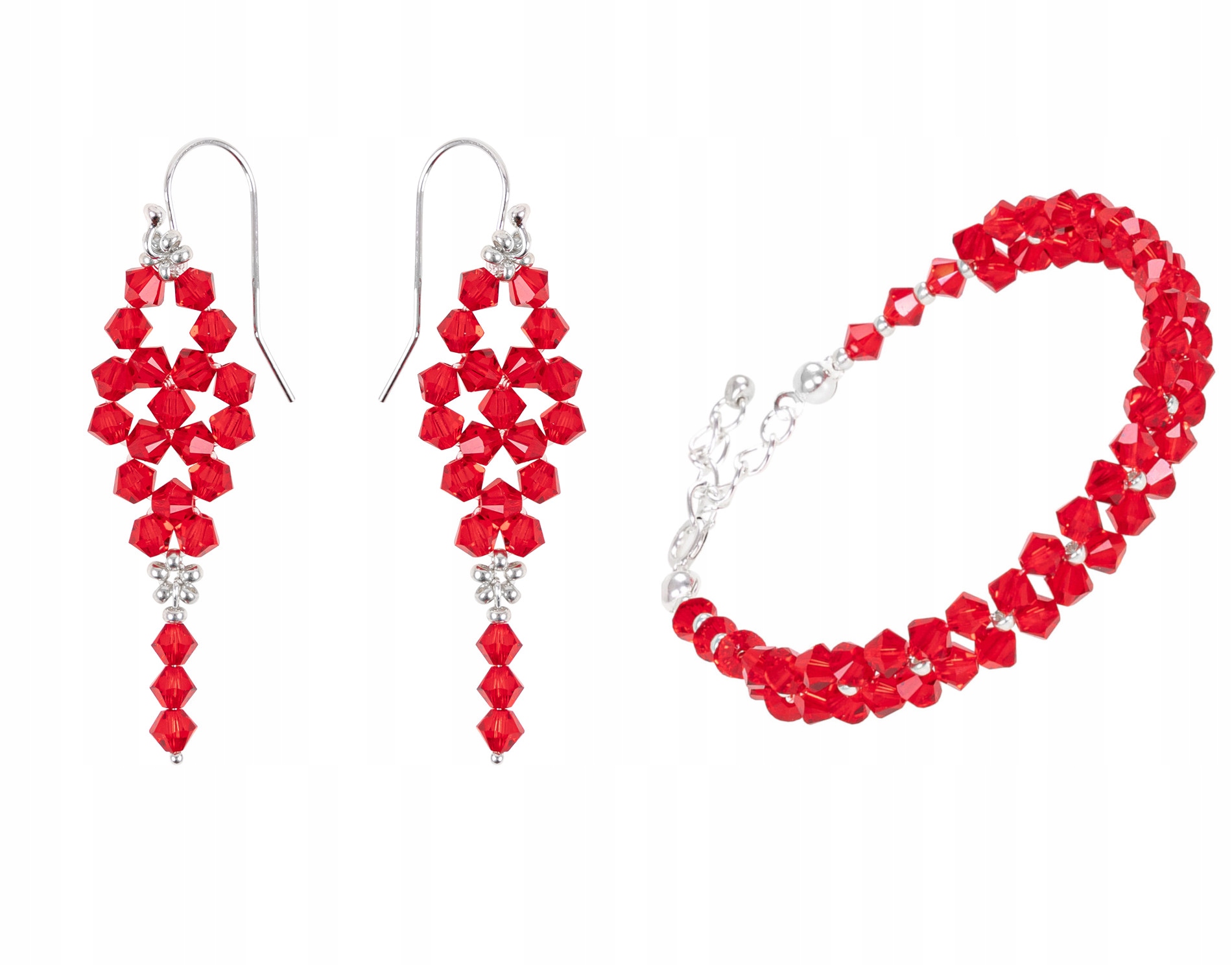 SADA s kryštálmi SWAROVSKI svadobná červená