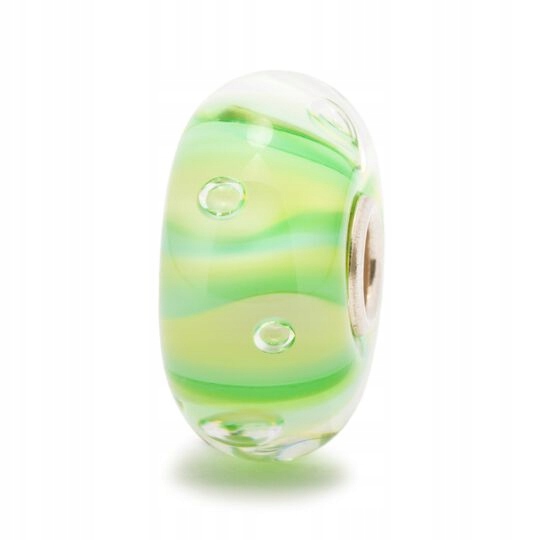 Trollbeads Bead, zelená pruhová bublina