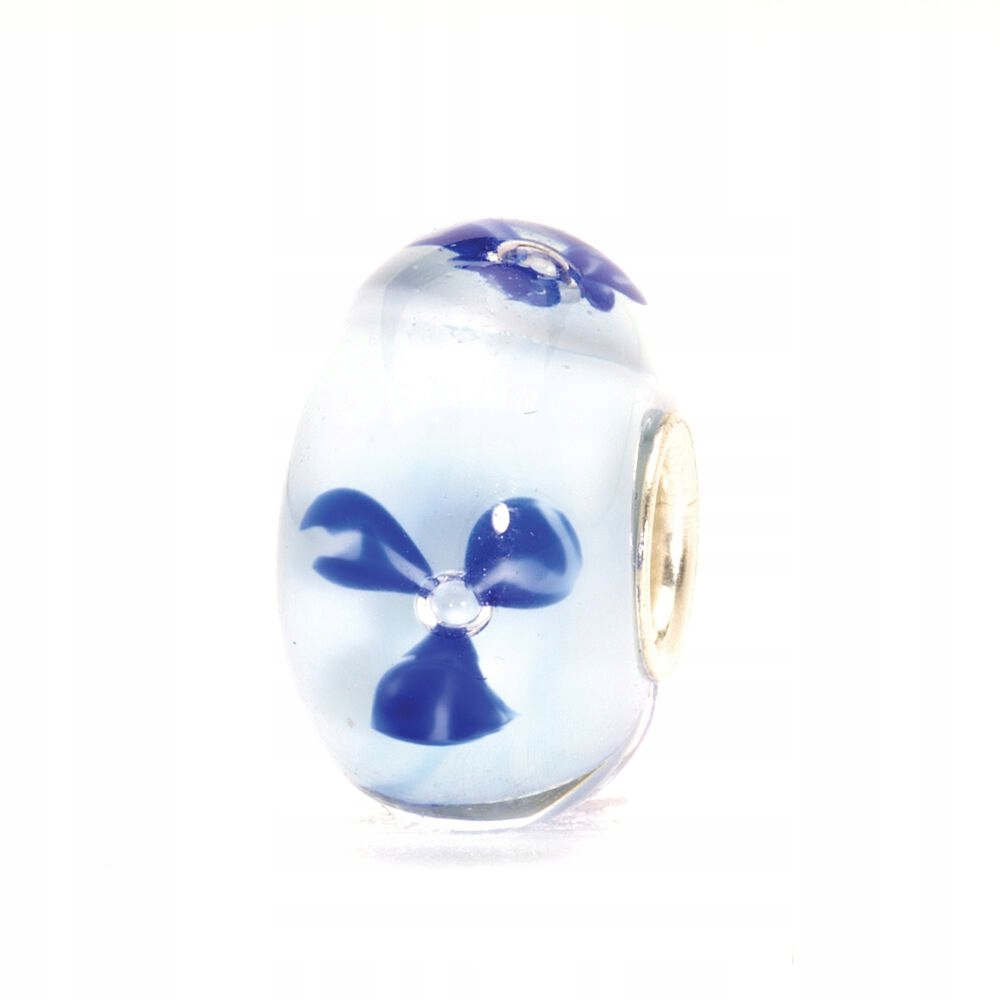 Trollbeads, svetlo modré kvetinové korálky