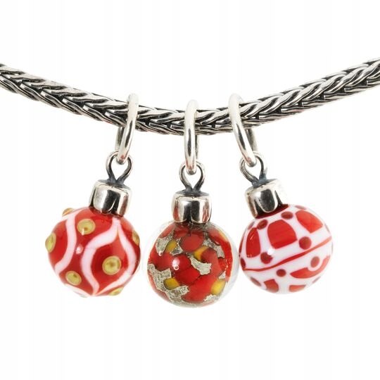 Trollbeads Bead, červené vianočné ozdoby