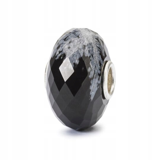 Trollbeads Bead, Snowflake Obesidian Guy