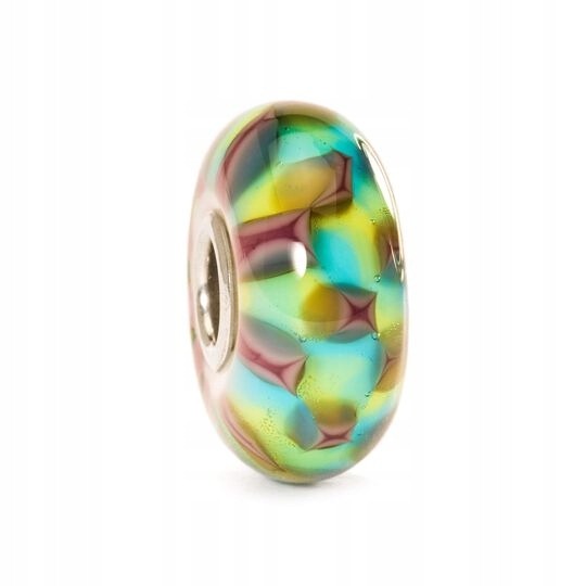 Trollbeads, tyrkysová a fialová šachová korálka