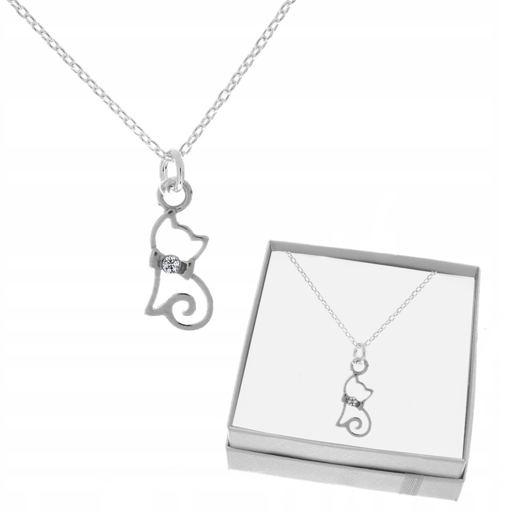 Náhrdelník mačiatka SAWROVSKI CAT SILVER 925