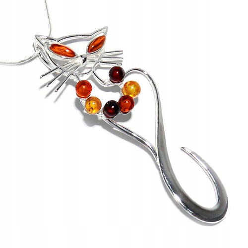 Kitty Pendant Cat Pendant Silver s Amberom