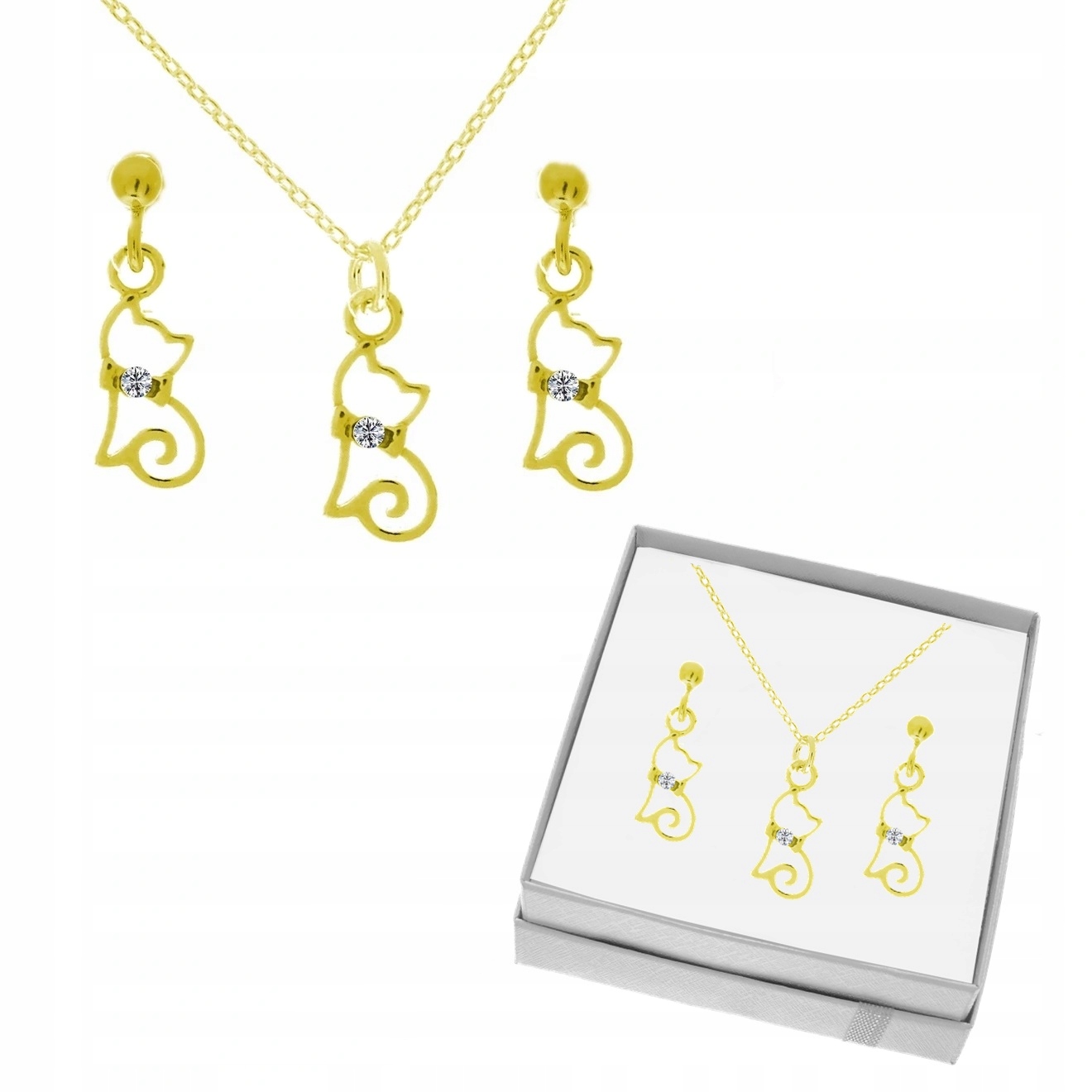 SÚPRAVA MATIČIEK S KR SWAROVSKI SILVER 925 ZLATÁ
